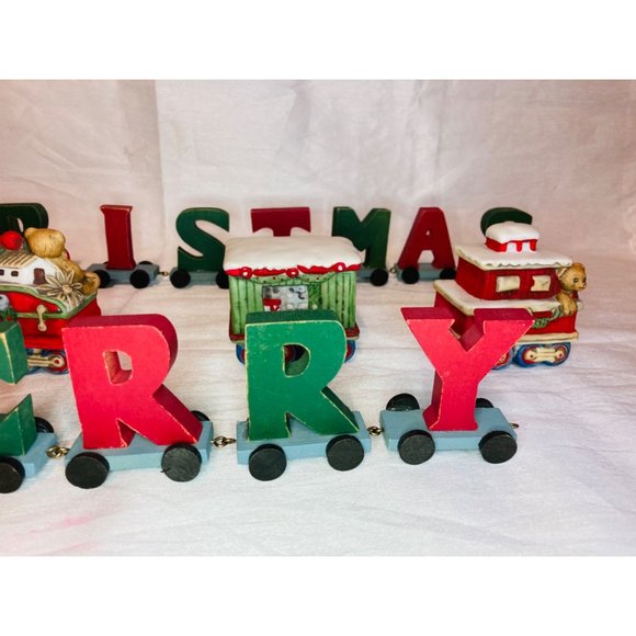 Vintage 4-Piece Christmas Train Set Midwest Taiwan w/ Letter Train set - Picture 13 of 16